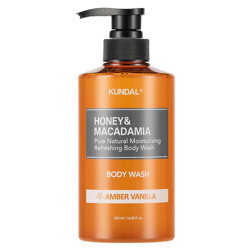 Kundal Honey & Macadamia Pure Body Wash 500ml- Amber Vanilla